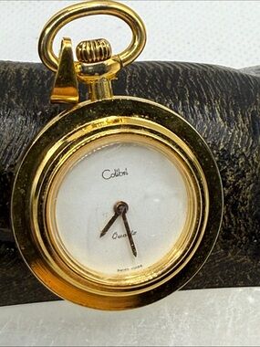 Colibri vintage Gold tone Pocket Watch Pendant charm